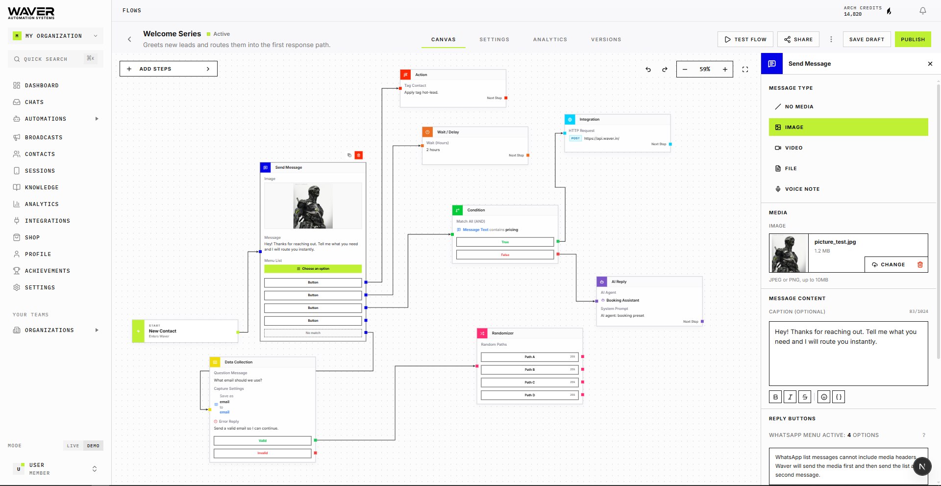 Waver Automation Flow Builder